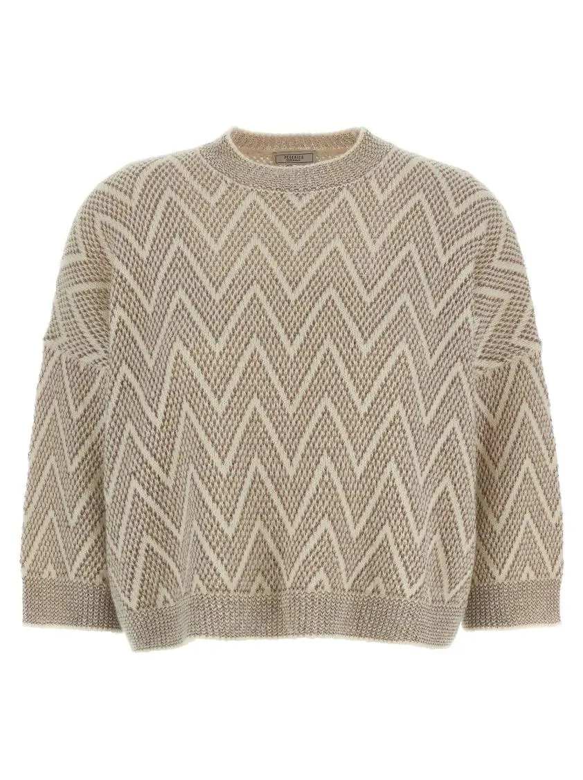 Peserico - Zigzag Crop Sweater - Größe 42 - bunt Peserico - Zigzag Crop Sweater - Größe 42 - bunt