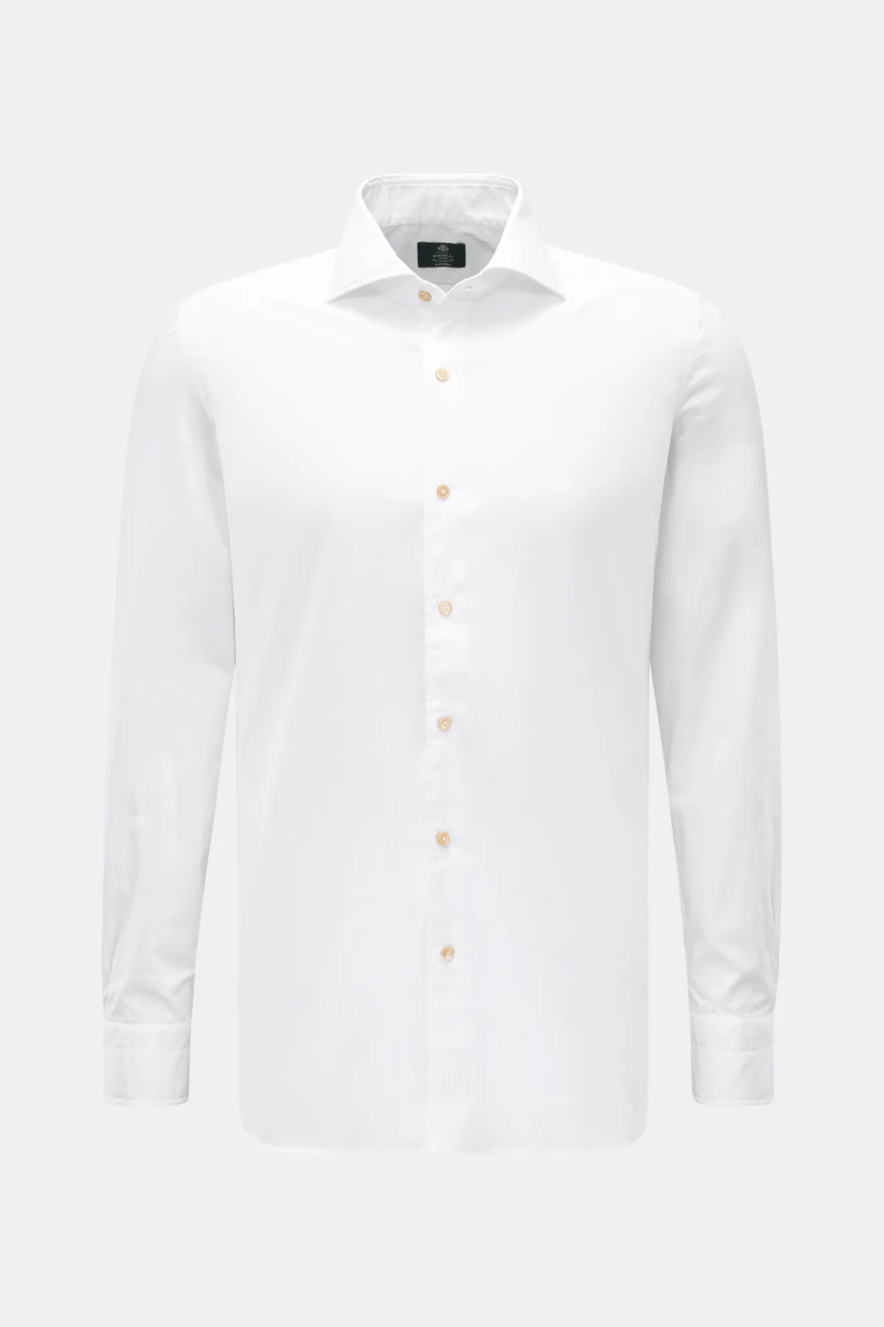 Borrelli - Herren - Casual Hemd %27Ettore%27 Haifisch-Kragen weiß Borrelli - Herren - Casual Hemd %27Ettore%27 Haifisch-Kragen weiß