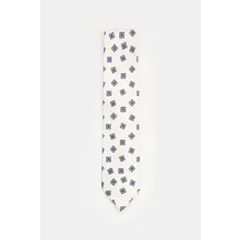 Eddy Monetti - Herren - Seidenkrawatte creme/navy/rot gemustert Eddy Monetti - Herren - Seidenkrawatte creme/navy/rot gemustert