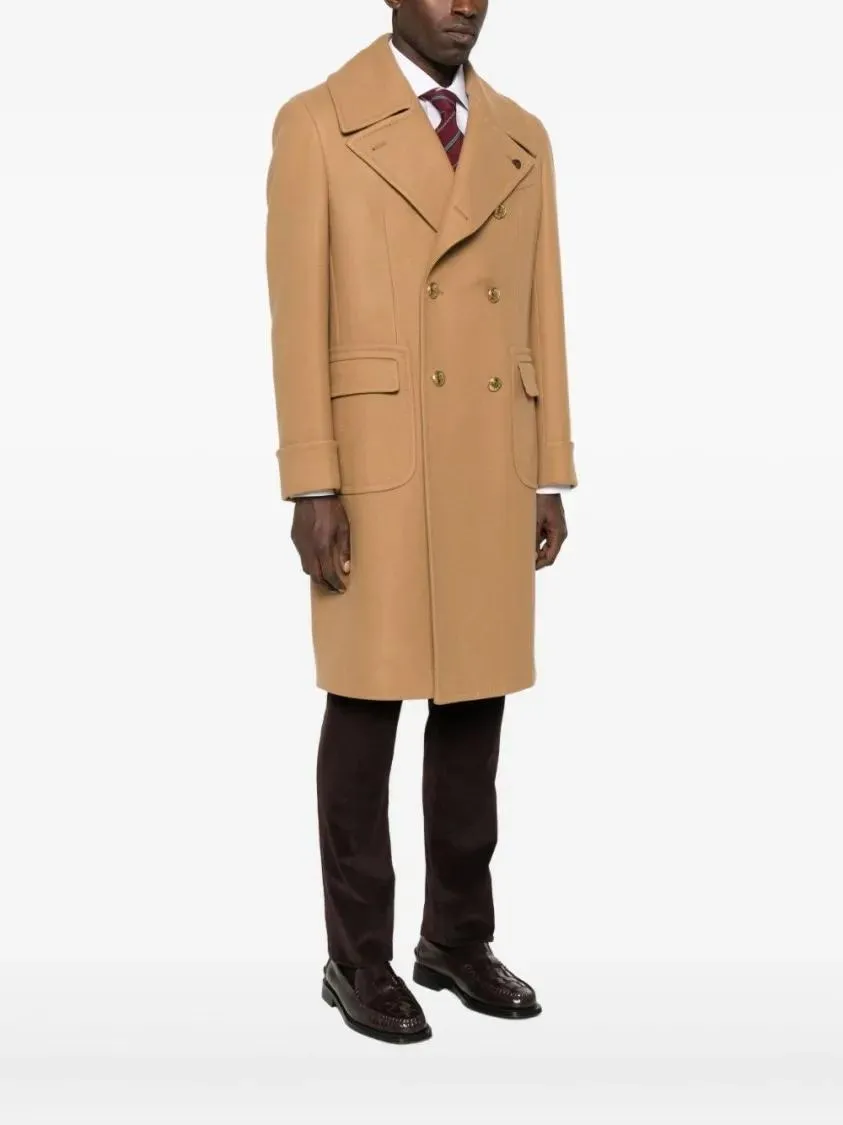 Gabriele Pasini - Double-Breasted Camel Coat - Größe 50 - beige – Bild 4