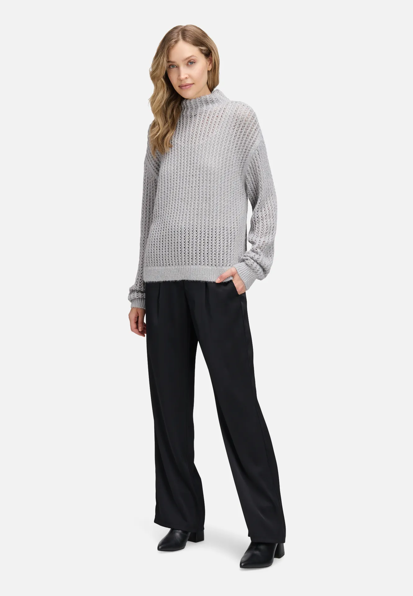 Strickpullover mit hohem Kragen – Bild 2