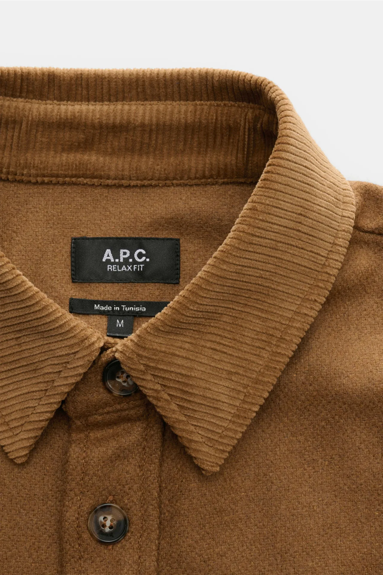 A.P.C. - Herren - Casual Hemd 'Bernardo' Kent-Kragen hellbraun – Bild 2