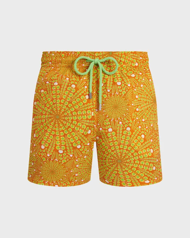 Vilebrequin - Kurze Mosaic Urchin Stretch-badeshorts Für Herren - Bademode - Monrise - Orange - Größe XL Vilebrequin - Kurze Mosaic Urchin Stretch-badeshorts Für Herren - Bademode - Monrise - Orange - Größe XL