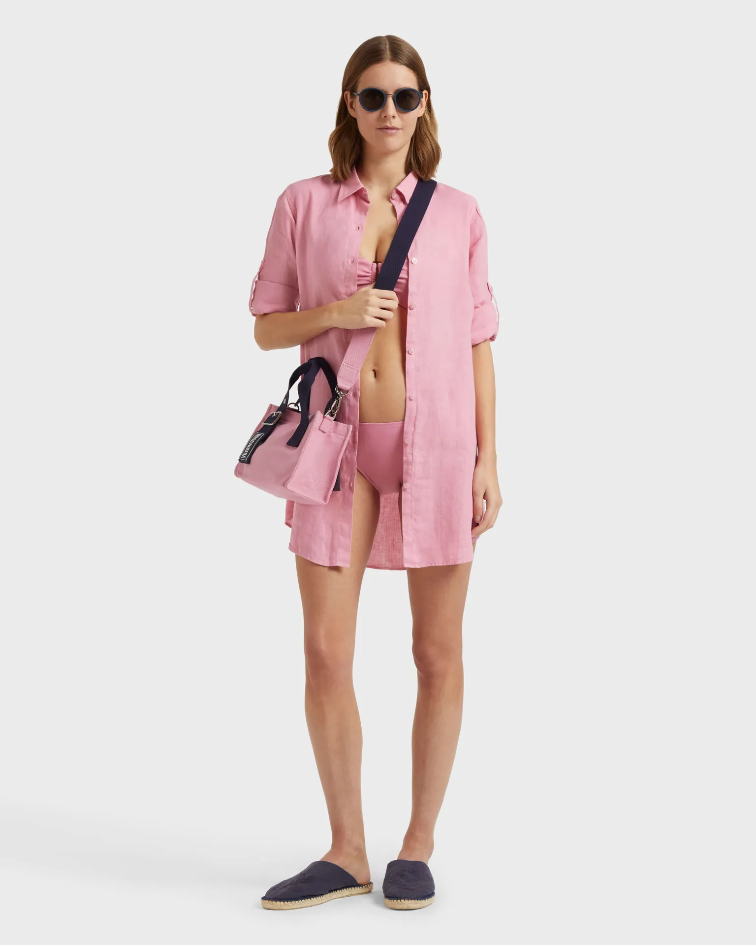 Vilebrequin - Solid Hemdkleid Aus Leinen Für Damen - Kleid - Fragance - Rosa - Größe S – Bild 5