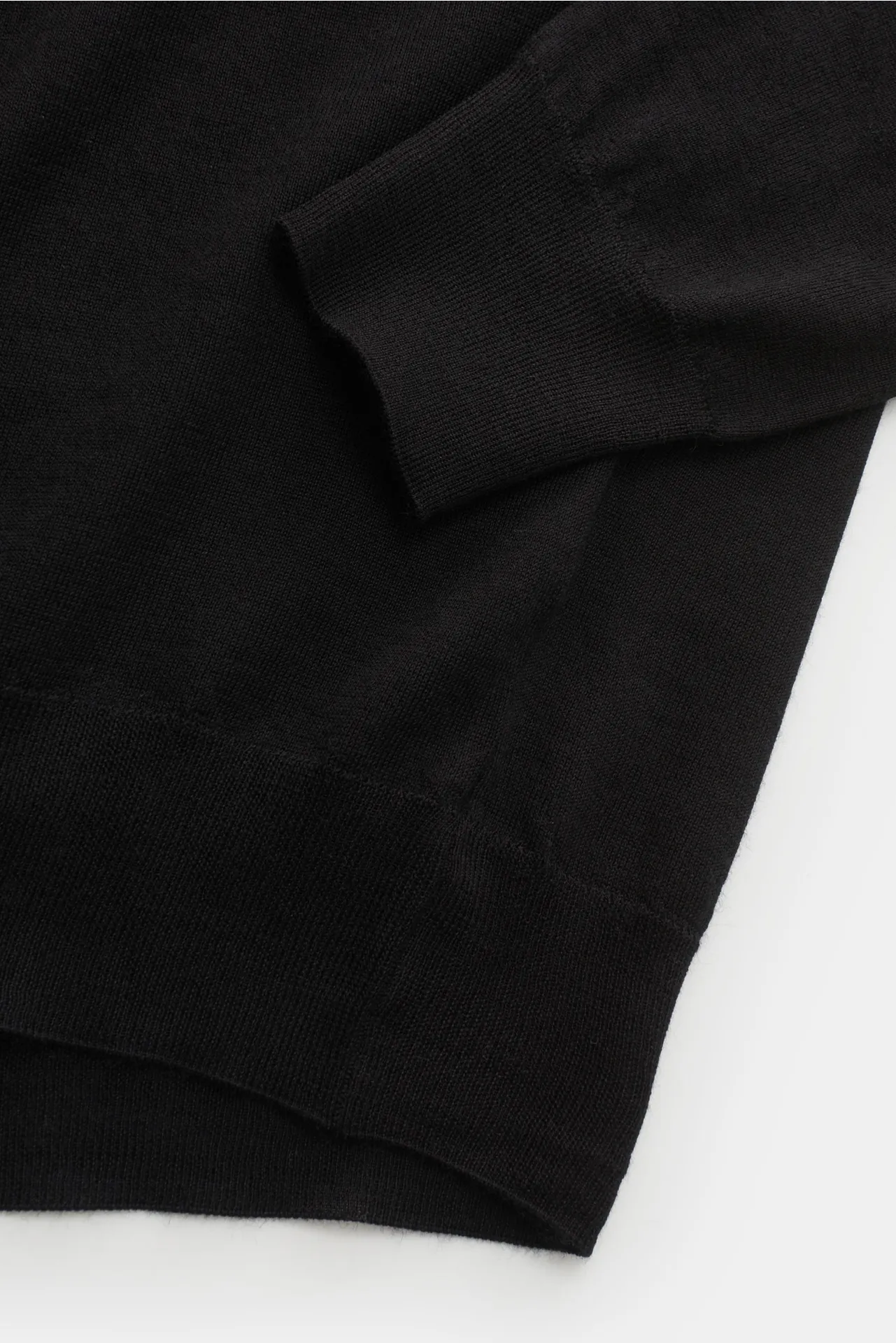 Fedeli - Herren - Cashmere-Seiden-Strickpolo 'Sportman' schwarz – Bild 3