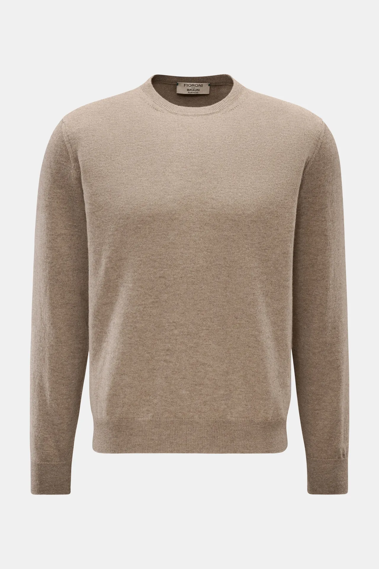 Fioroni - Herren - Cashmere Rundhalspullover taupe meliert Fioroni - Herren - Cashmere Rundhalspullover taupe meliert