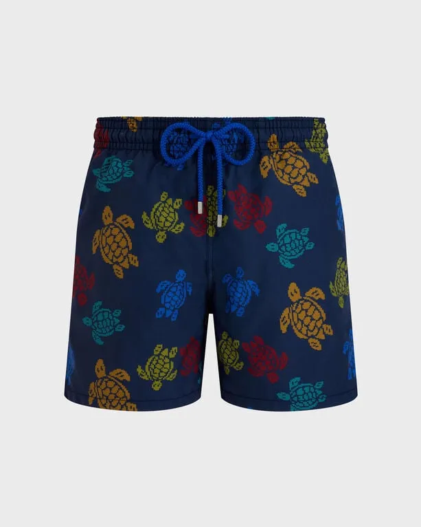 Vilebrequin - Ronde Des Tortues Tricot Badeshorts Für Herren – Vilebrequin X Falke - Bademode - Moorea - Blau - Größe XXL Vilebrequin - Ronde Des Tortues Tricot Badeshorts Für Herren – Vilebrequin X Falke - Bademode - Moorea - Blau - Größe XXL