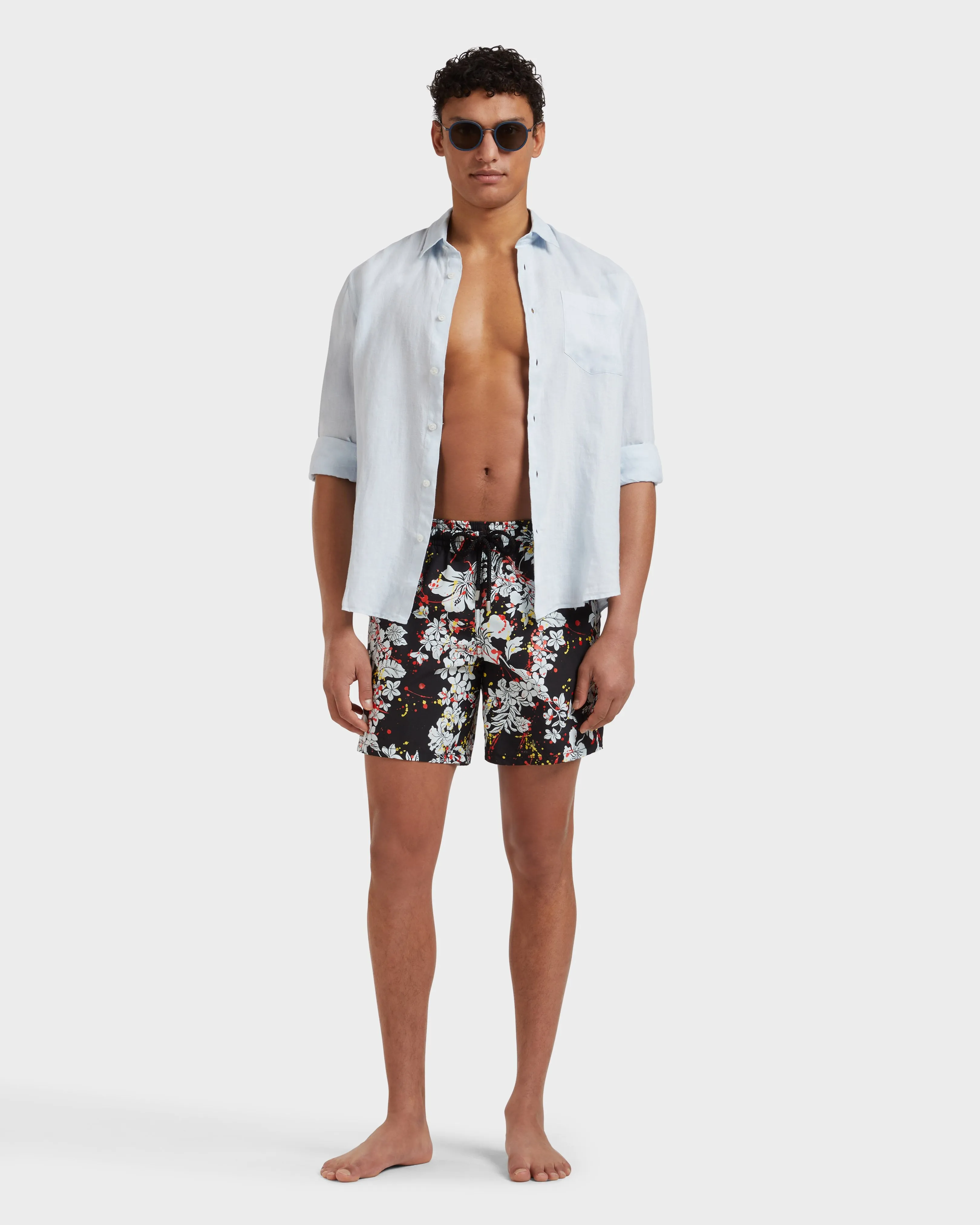 Vilebrequin - Men Swim Shorts Flower Splash - Vbq X Palm Angels - Bademode - Moorea - Schwarz - Größe S – Bild 5