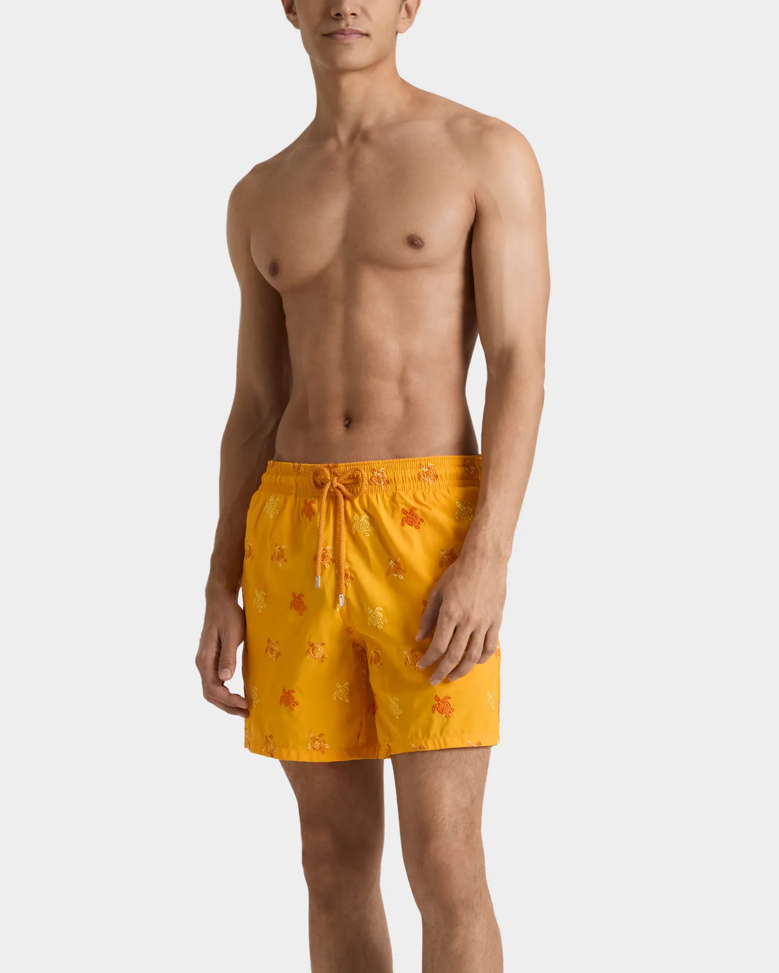 Vilebrequin - Herren-badeshorts Micro Tortues Diagonales Bestickt – Limitierte Auflage - Bademode - Mistral - Orange - Größe XXL – Bild 3