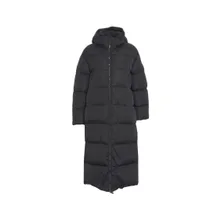 Add - Long Padded Coat With Hood And Horizontal Quilting - Größe 40 - schwarz Add - Long Padded Coat With Hood And Horizontal Quilting - Größe 40 - schwarz