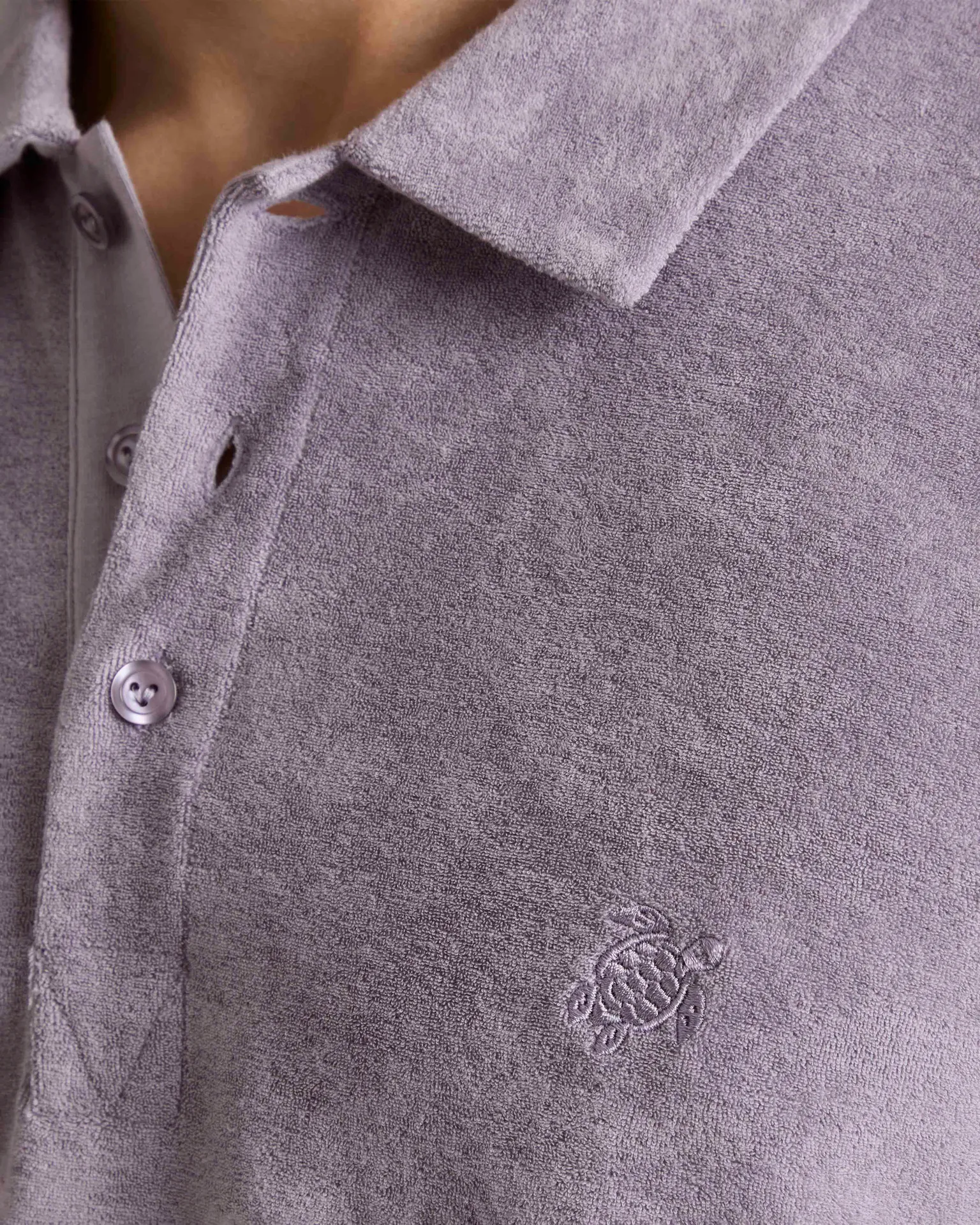 Vilebrequin - Solid Frottee-polohemd Für Herren - Polohemd - Phoenix - Violett - Größe L – Bild 5