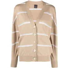 Lorena Antoniazzi - Casual Knit Cardigan With Deep V-Neckline - Größe 46 - beige Lorena Antoniazzi - Casual Knit Cardigan With Deep V-Neckline - Größe 46 - beige