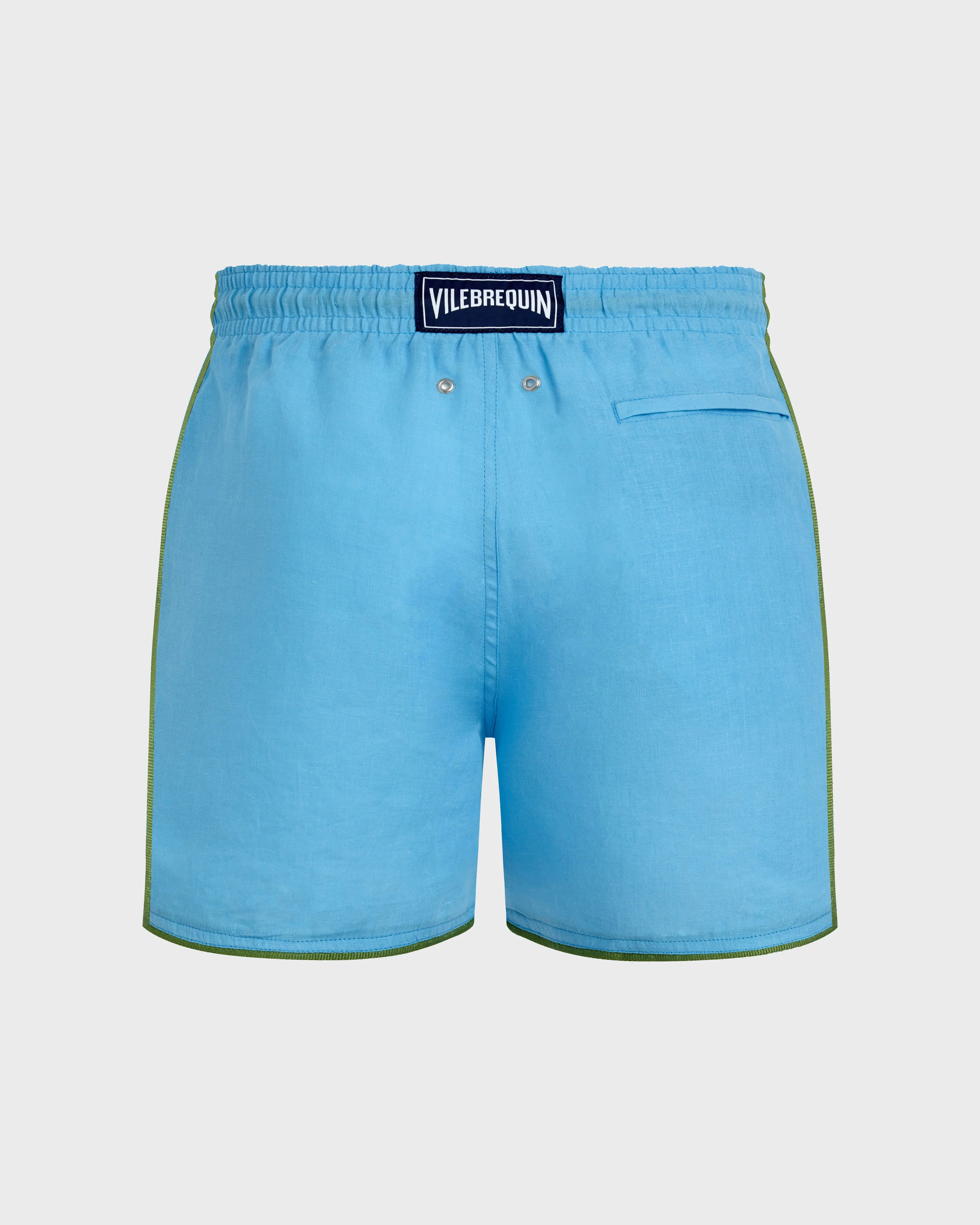 Vilebrequin - Solid Badeshorts Aus Leinen Für Herren - Bademode - Mallorca - Blau - Größe M – Bild 2