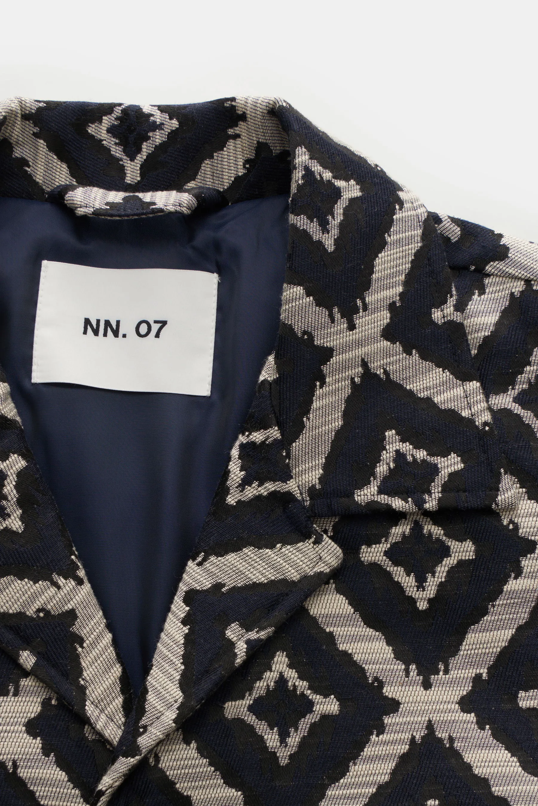 NN.07 - Herren - Jacquard-Jacke 'Clyde' navy/creme/schwarz gemustert – Bild 3