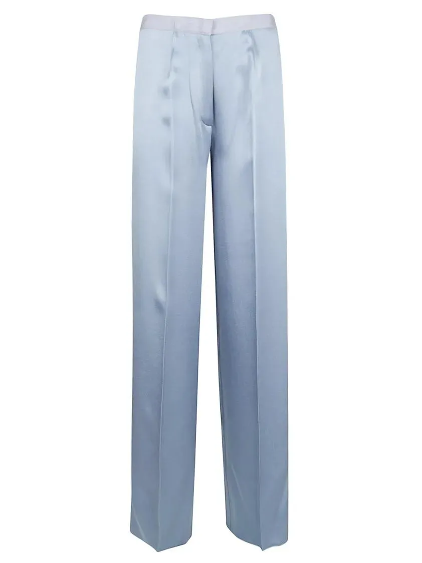 Forte Forte - Tailored Blue Trousers With Subtle Pleats And Smoo - Größe III - blau Forte Forte - Tailored Blue Trousers With Subtle Pleats And Smoo - Größe III - blau
