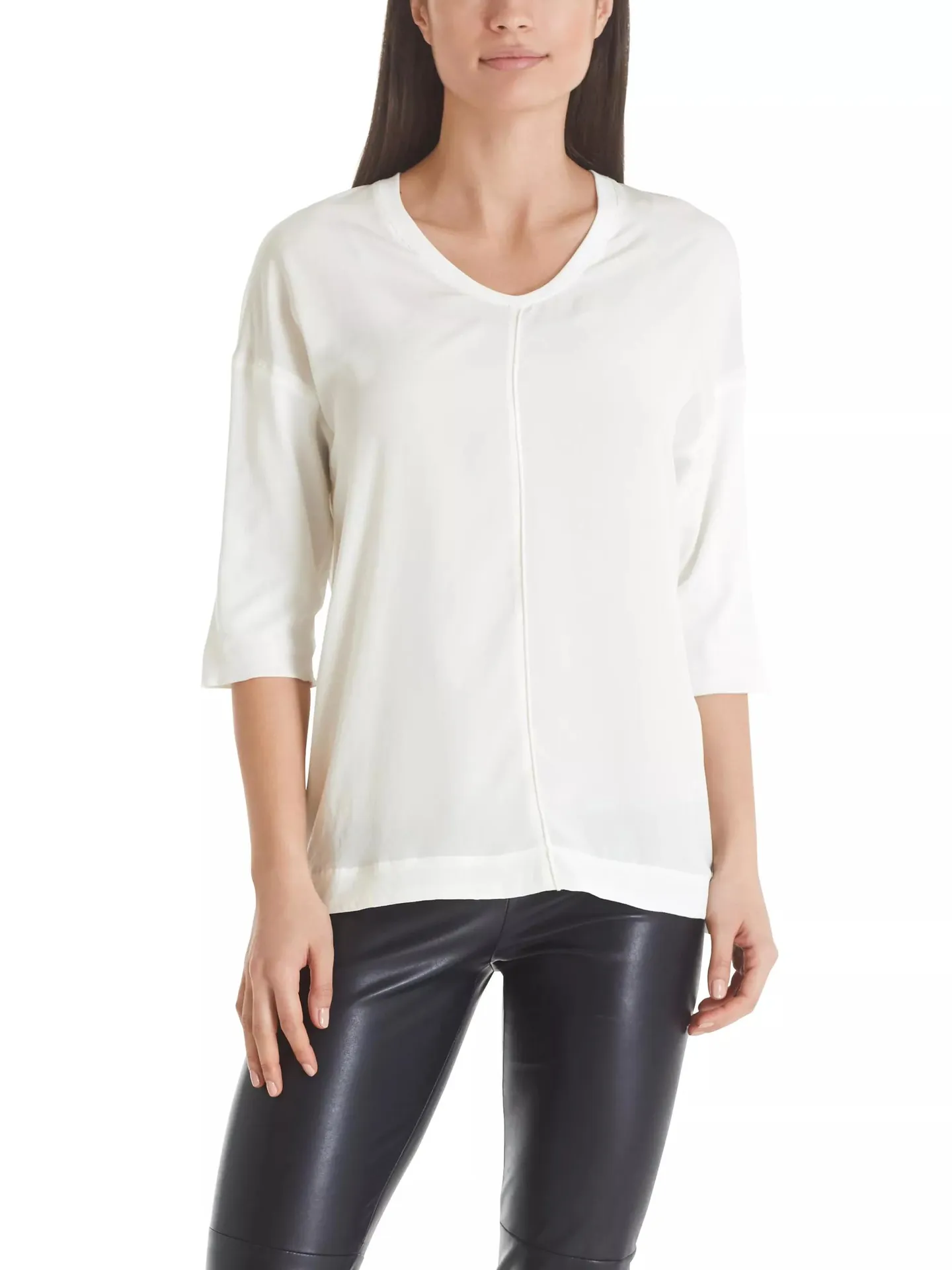 Marc Cain - Blusenshirt aus Baumwoll-Mix - Größe 34 - weiß – Bild 3