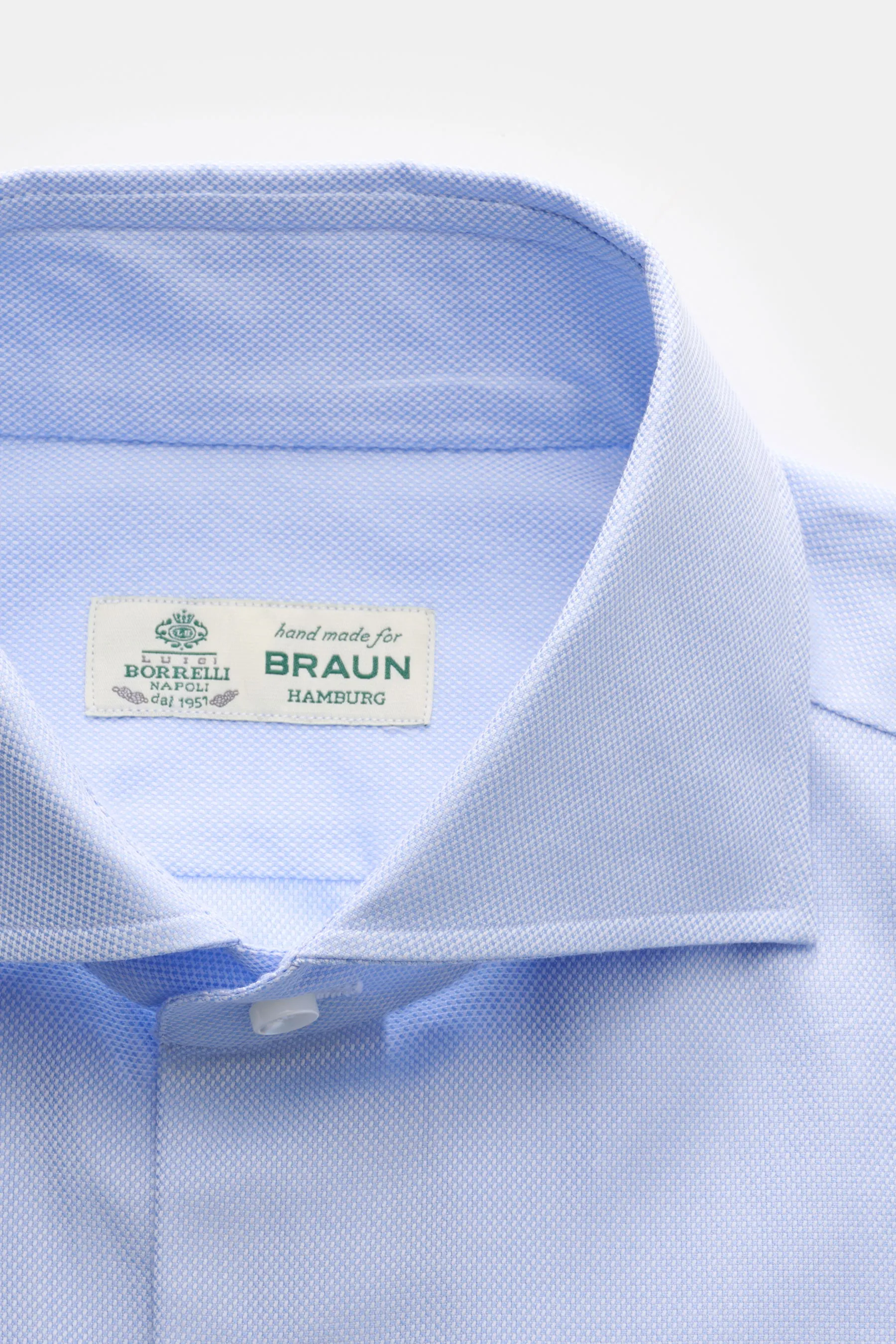 Borrelli - Herren - Business Hemd 'Nando' Haifisch-Kragen hellblau – Bild 2