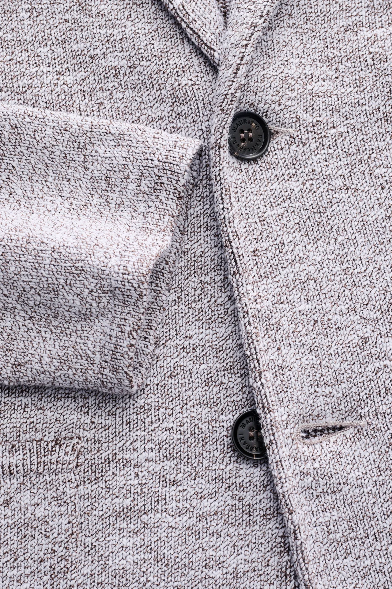 Maurizio Baldassari - Herren - Strickblazer braun/weiß meliert – Bild 2