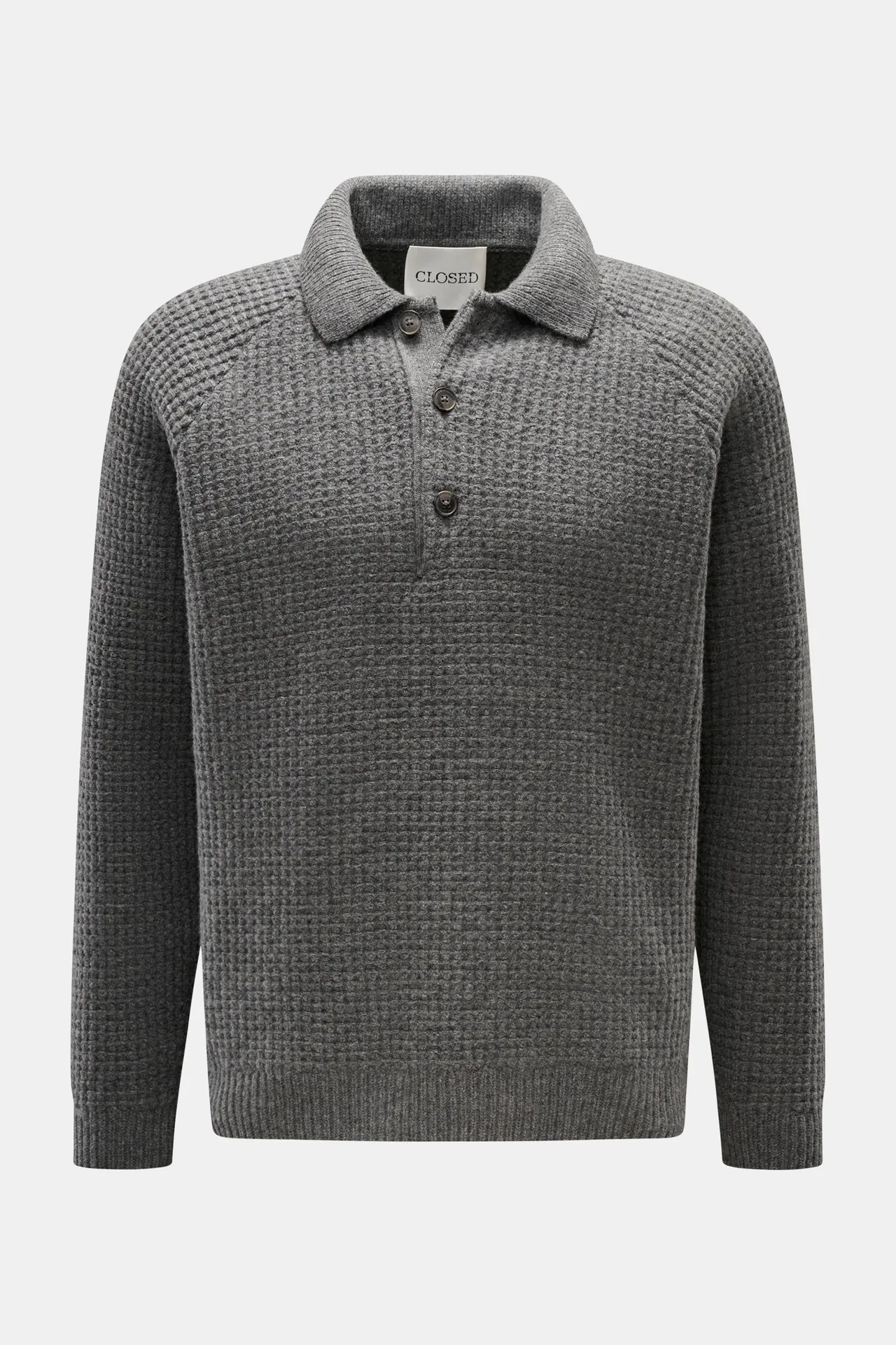Closed - Herren - Strickpolo grau Closed - Herren - Strickpolo grau