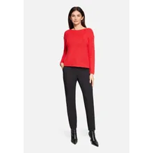 Lochstrick-Pullover langarm