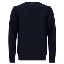 Daniele Fiesoli - Navy Blue Wool/Cashmere Blend Crew Neck Sweater - Größe L - schwarz Daniele Fiesoli - Navy Blue Wool/Cashmere Blend Crew Neck Sweater - Größe L - schwarz
