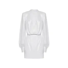 Blanca Vita - Abelia Laminated Mini Dress - Größe 42 - weiß Blanca Vita - Abelia Laminated Mini Dress - Größe 42 - weiß