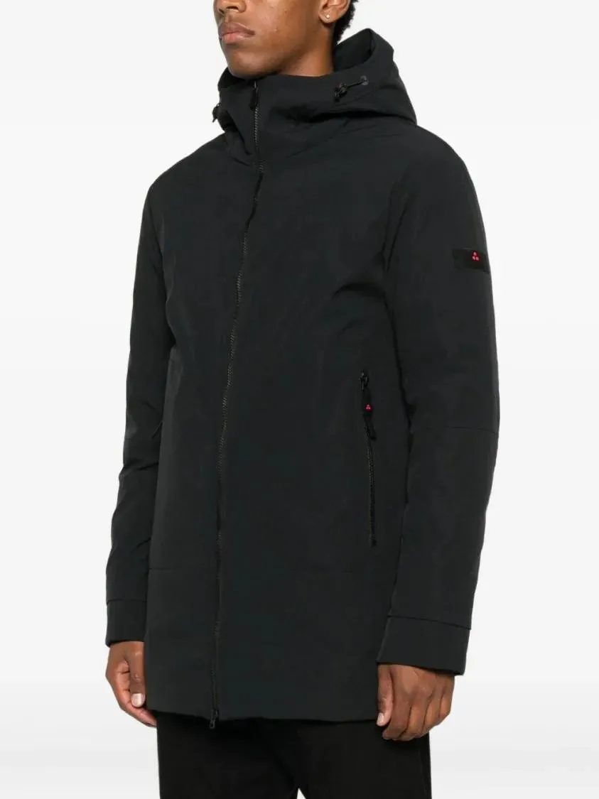 Peuterey - Black Coat With Hood And Zippered Pockets - Größe L - schwarz – Bild 2