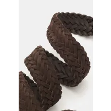 Officine Creative - Herren - Flechtgürtel dunkelbraun