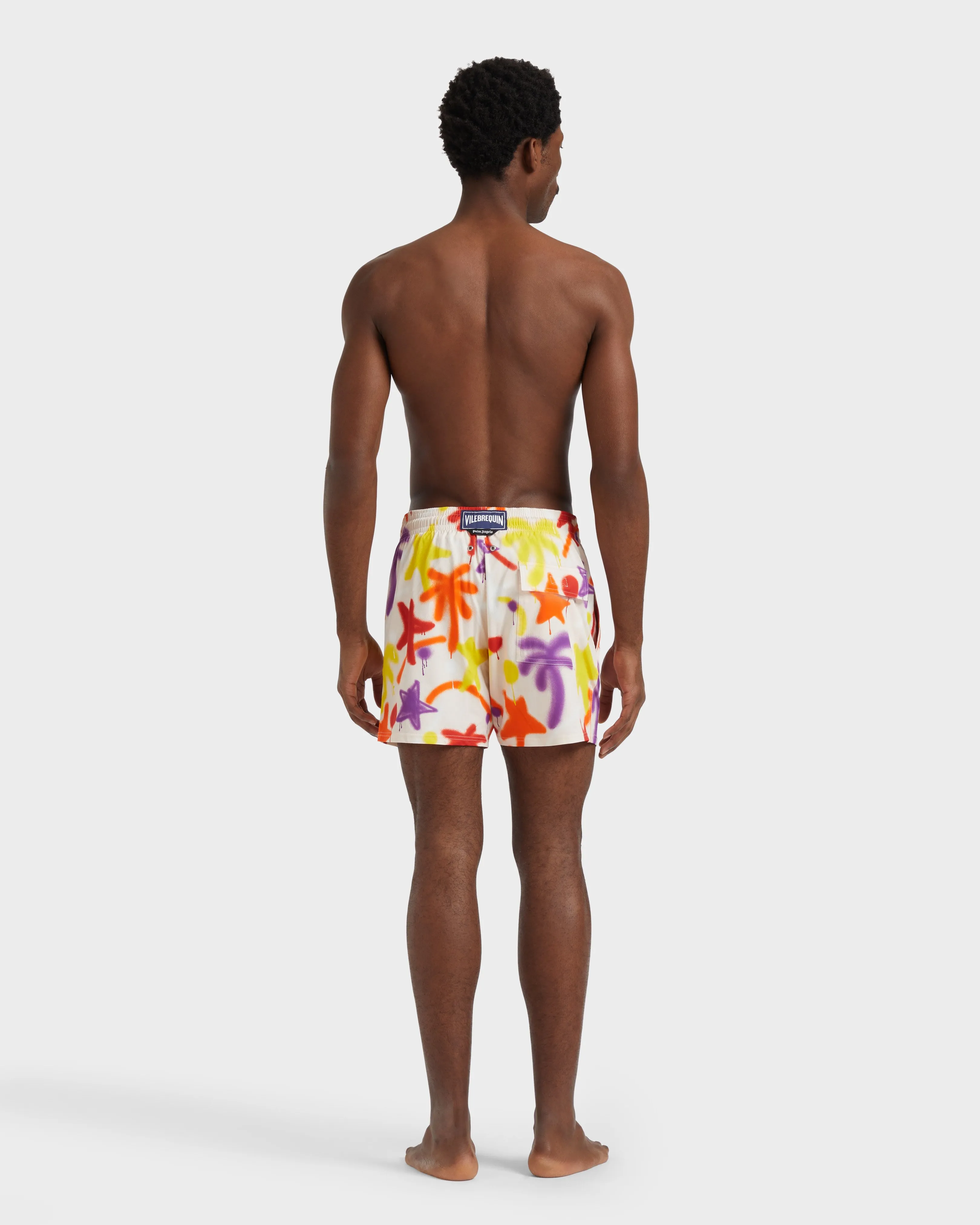 Vilebrequin - Kurze Spray Paint Stretch-badeshorts Für Herren - Vbq X Palm Angels - Bademode - Monrise - Rosa - Größe M – Bild 4