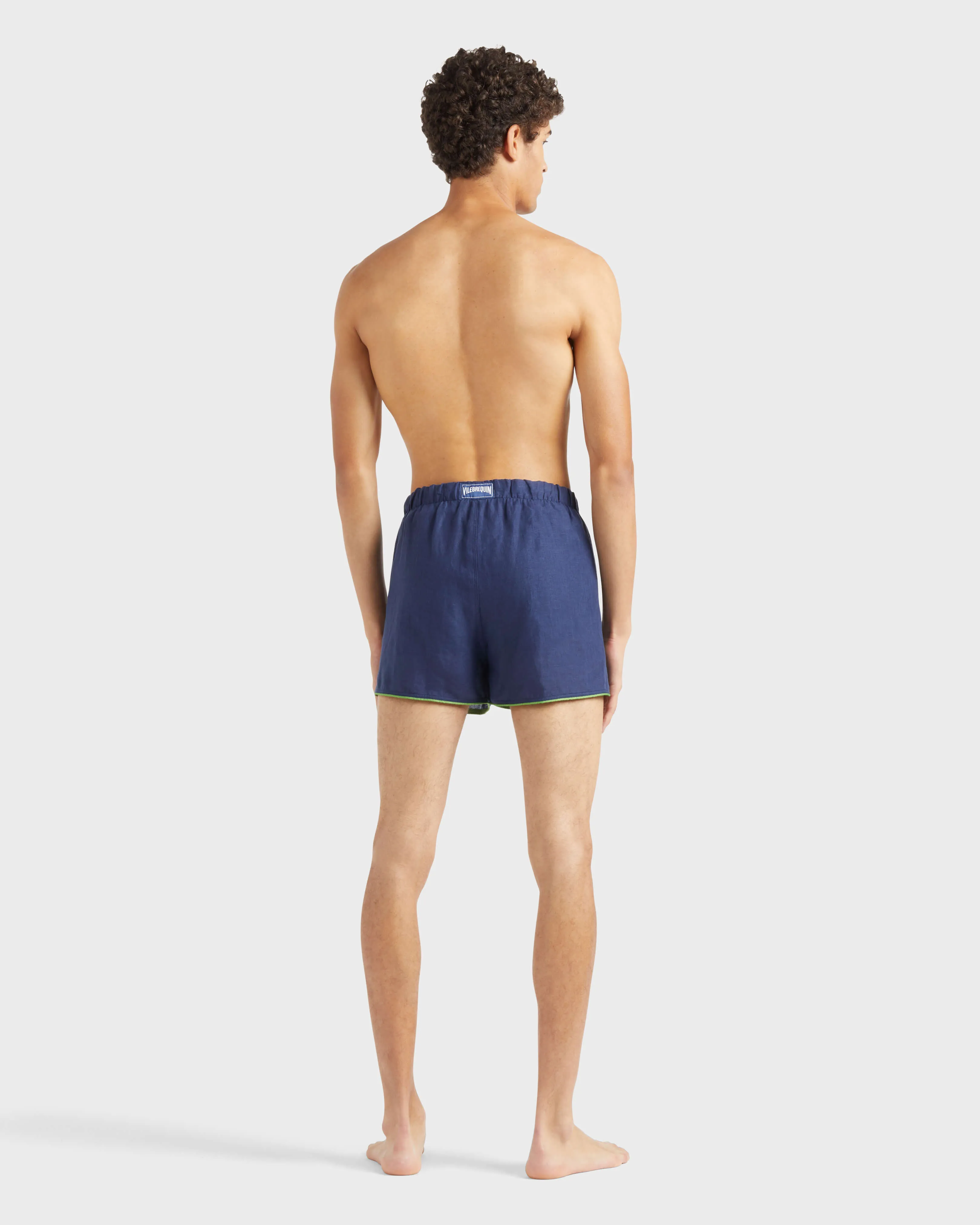 Vilebrequin - Solid Badeshorts Aus Leinen Für Herren - Bademode - Maurice - Blau - Größe XL – Bild 4