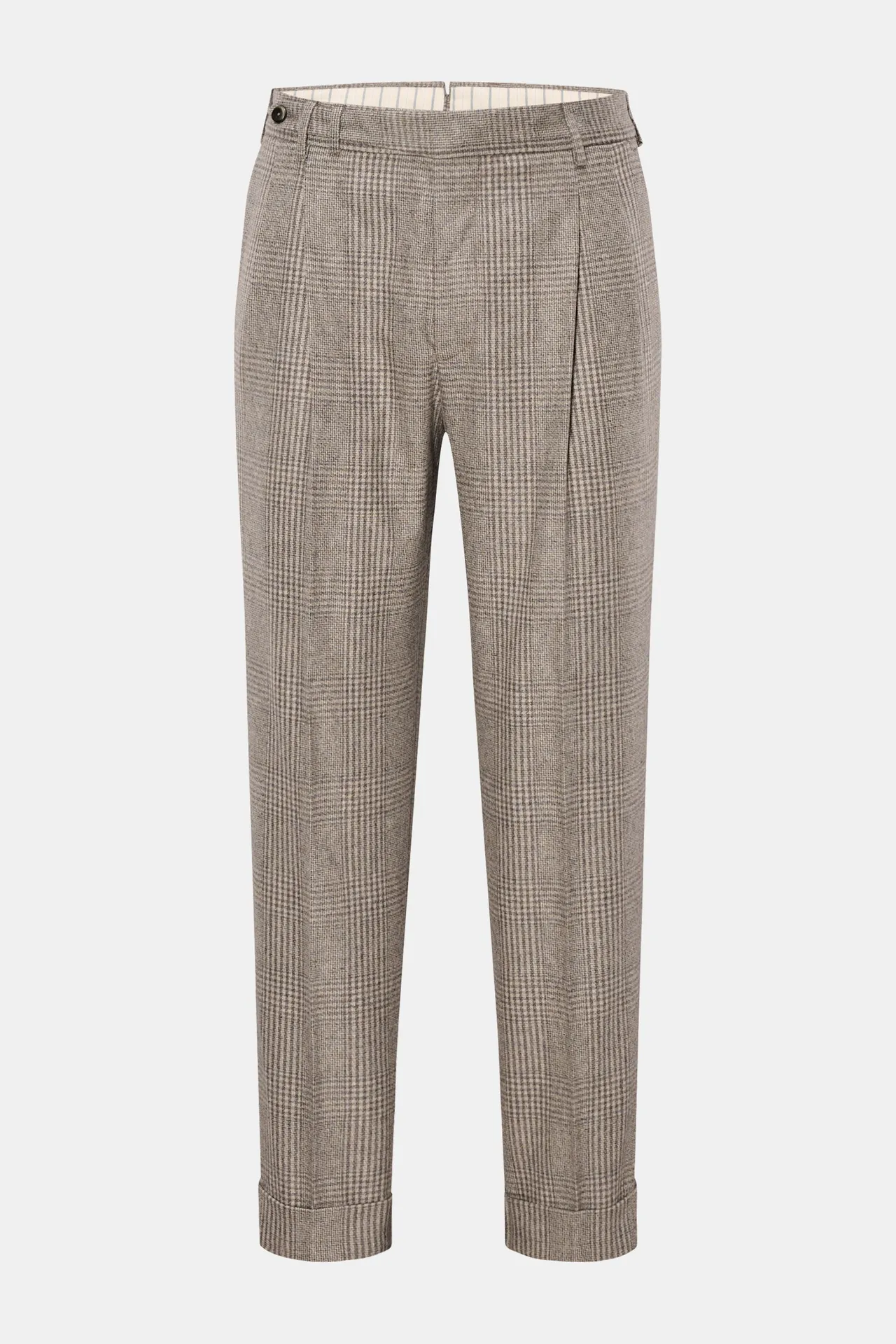 PT Torino - Herren - Wollhose %27Carrot Fit%27 grau/creme/navy kariert PT Torino - Herren - Wollhose %27Carrot Fit%27 grau/creme/navy kariert