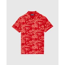 Vilebrequin - Baumwoll-polohemd Mit Lightening Flower-print Für Herren - Polohemd - Moussure - Rot - Größe XXL Vilebrequin - Baumwoll-polohemd Mit Lightening Flower-print Für Herren - Polohemd - Moussure - Rot - Größe XXL