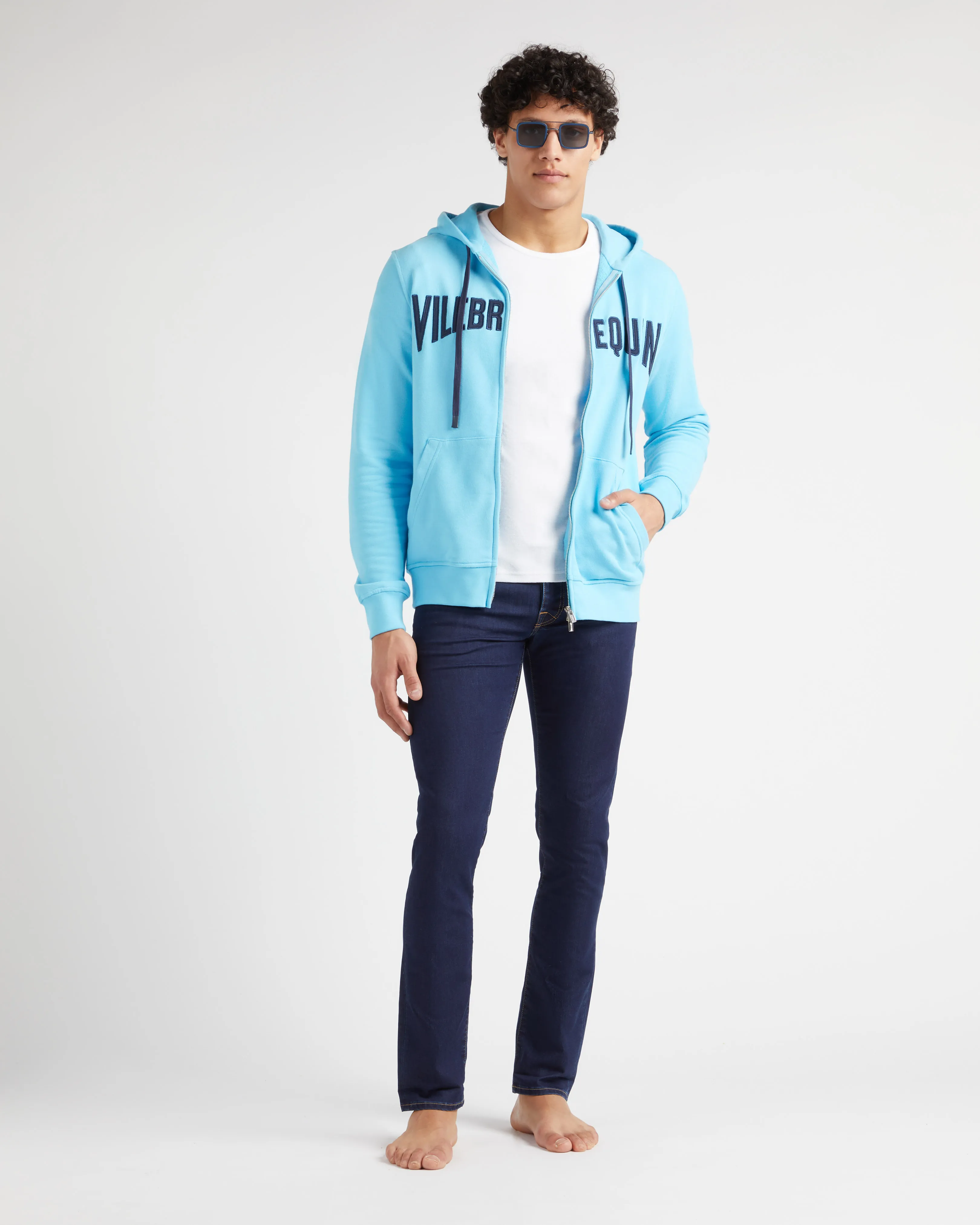 Vilebrequin - Logo Sweatshirtjacke Mit Kapuze Und Stickerei Für Herren - Sweatshirt - Martin-z - Blau - Größe M – Bild 5