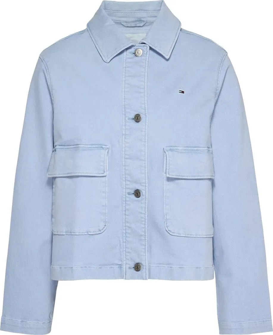 Tommy Jeans - Cropped Clear Blue Jacket With Vintage-Inspired De - Größe M - blau Tommy Jeans - Cropped Clear Blue Jacket With Vintage-Inspired De - Größe M - blau