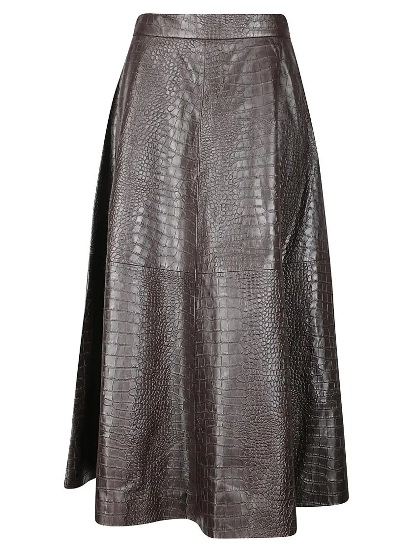 Róhe - Crocodile A-Line Skirt - Größe 38 - grau Róhe - Crocodile A-Line Skirt - Größe 38 - grau