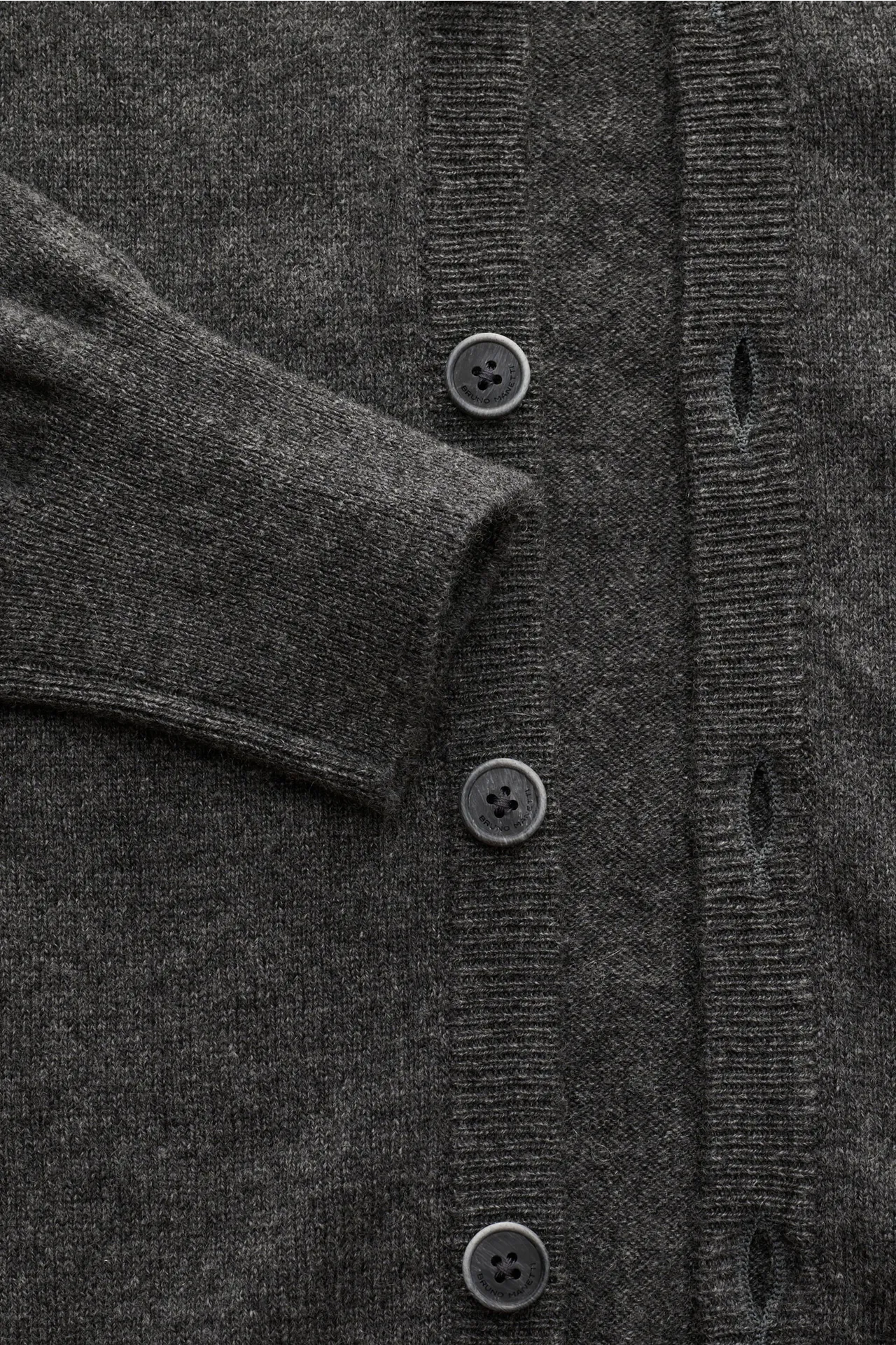 Bruno Manetti - Herren - Cashmere Cardigan dunkelgrau meliert – Bild 3