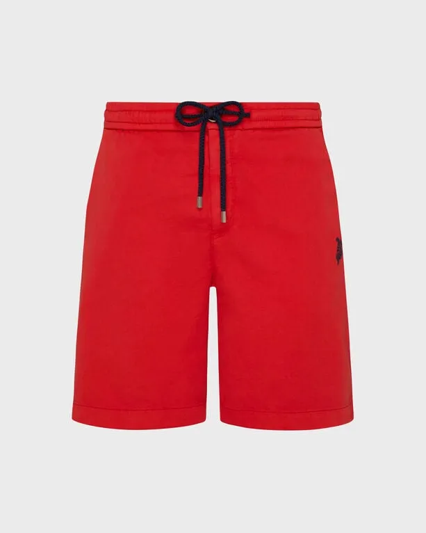 Vilebrequin - Turtle Stretch-bermudashorts Aus Baumwolle Für Herren - Bermuda - Levant - Rot - Größe 34 Vilebrequin - Turtle Stretch-bermudashorts Aus Baumwolle Für Herren - Bermuda - Levant - Rot - Größe 34