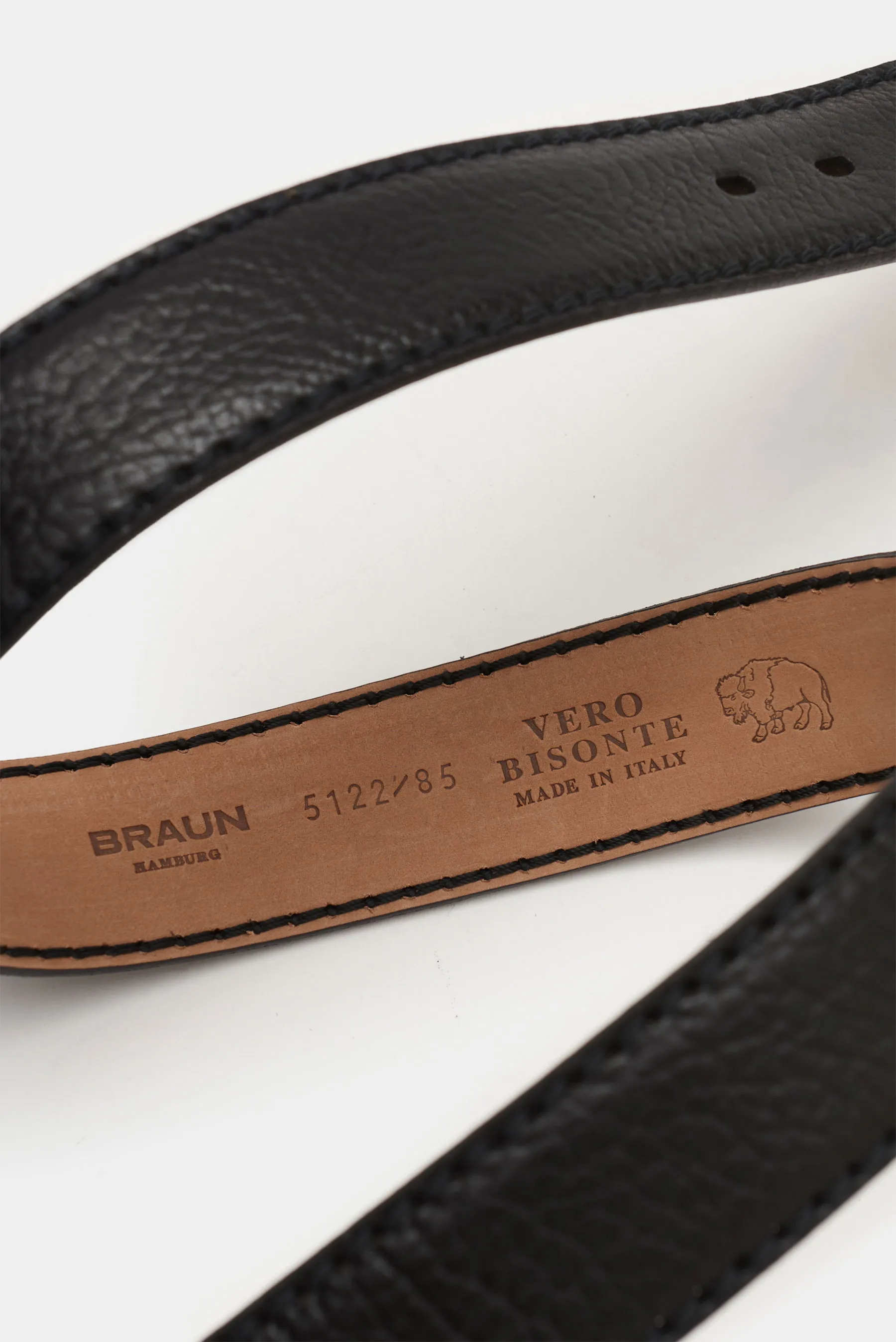 Fausto Colato - Herren - Gürtel Bisonleder schwarz – Bild 4