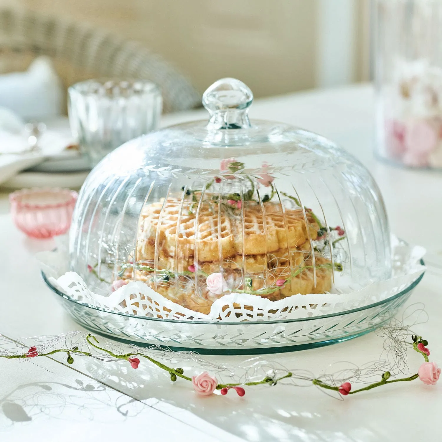 Glasglocke mit Platte Layla – Bild 4