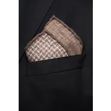 Brunello Cucinelli - Herren - Seiden-Einstecktuch braun/off-white gemustert