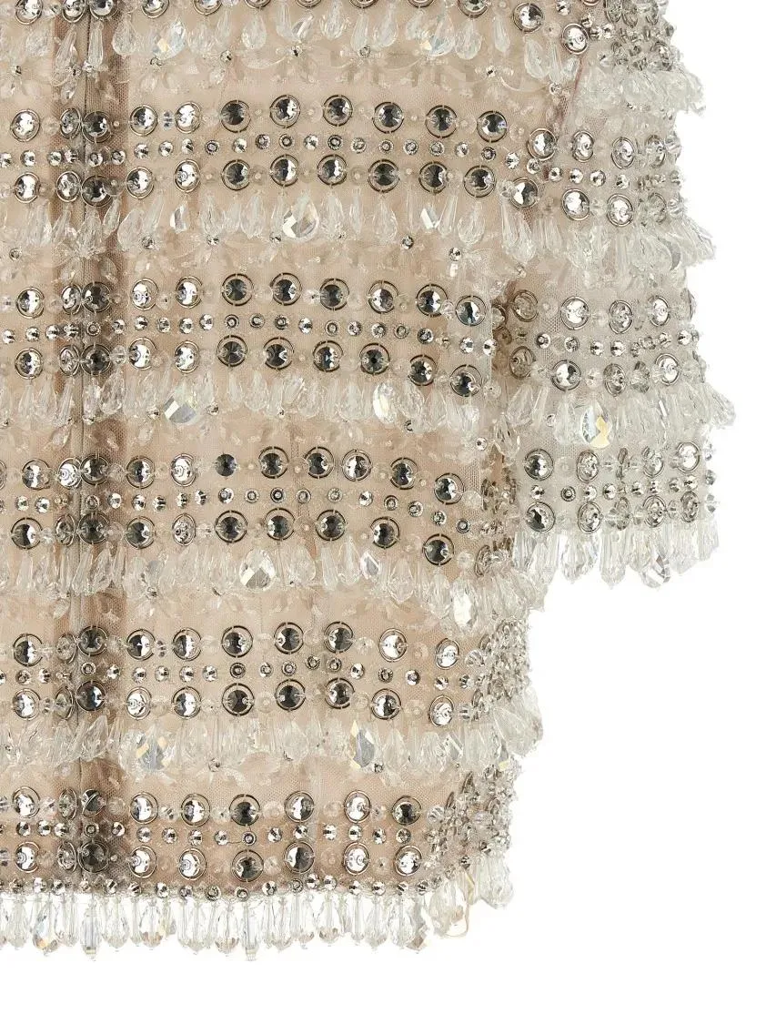 Carolina Herrera - 'Crystal-Embroidered Crop' Top - Größe 8 - beige – Bild 2