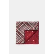 Brunello Cucinelli - Herren - Seiden-Einstecktuch braun/rot/weiß gemustert Brunello Cucinelli - Herren - Seiden-Einstecktuch braun/rot/weiß gemustert