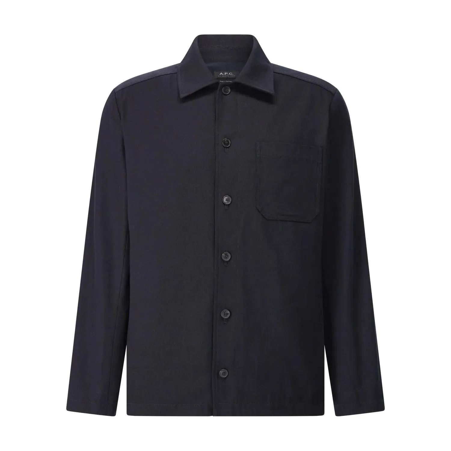 A.P.C. - Button-Up Jacket With Structured Collar And Chest - Größe L - blau A.P.C. - Button-Up Jacket With Structured Collar And Chest - Größe L - blau