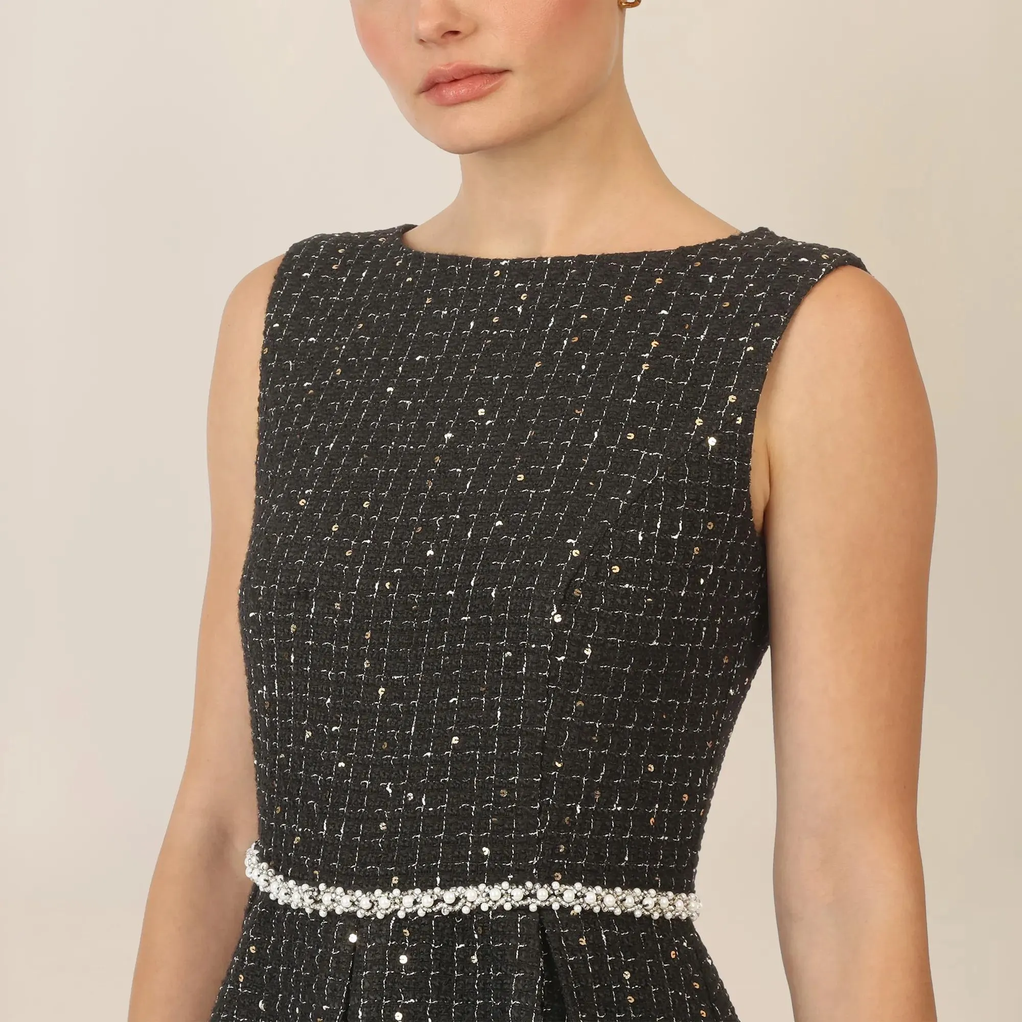 Apart - Bouclé Kleid - Größe 40 - schwarz – Bild 3