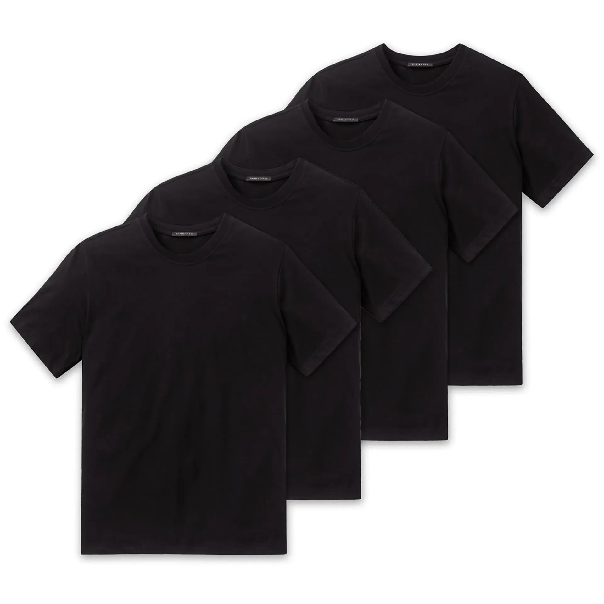 SCHIESSER - American T-Shirt 4er Pack - Größe XL - schwarz SCHIESSER - American T-Shirt 4er Pack - Größe XL - schwarz