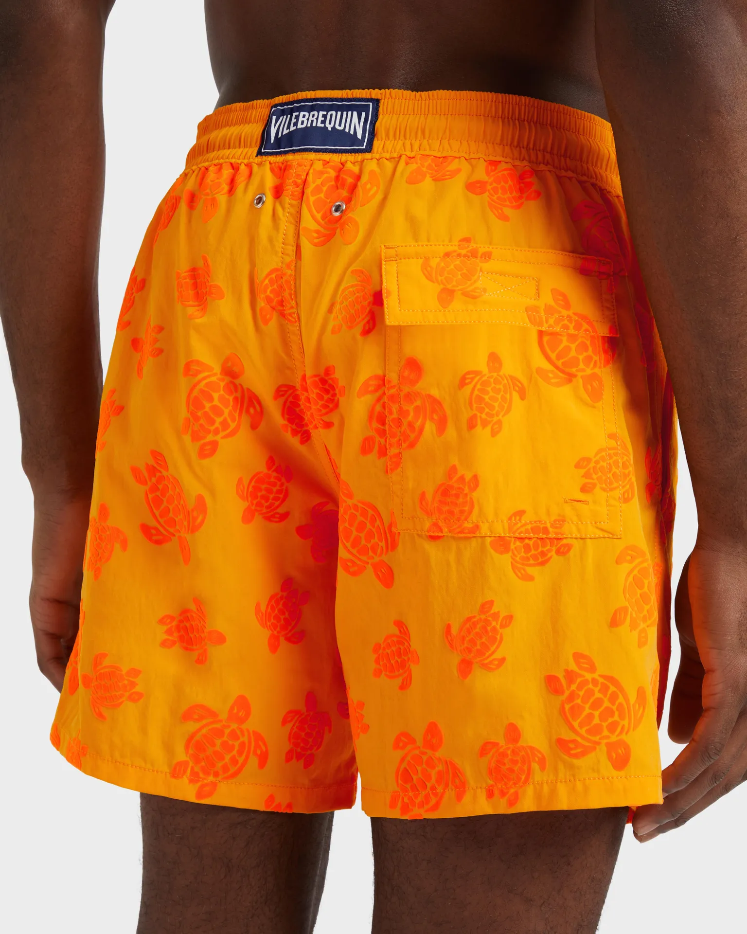 Vilebrequin - Beflockte Ronde Des Tortues Badeshorts Für Herren - Bademode - Moorea - Orange - Größe M – Bild 6