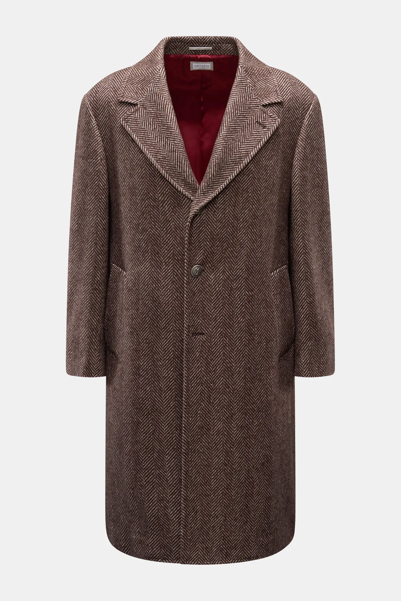 Brunello Cucinelli - Herren - Mantel graubraun gemustert Brunello Cucinelli - Herren - Mantel graubraun gemustert