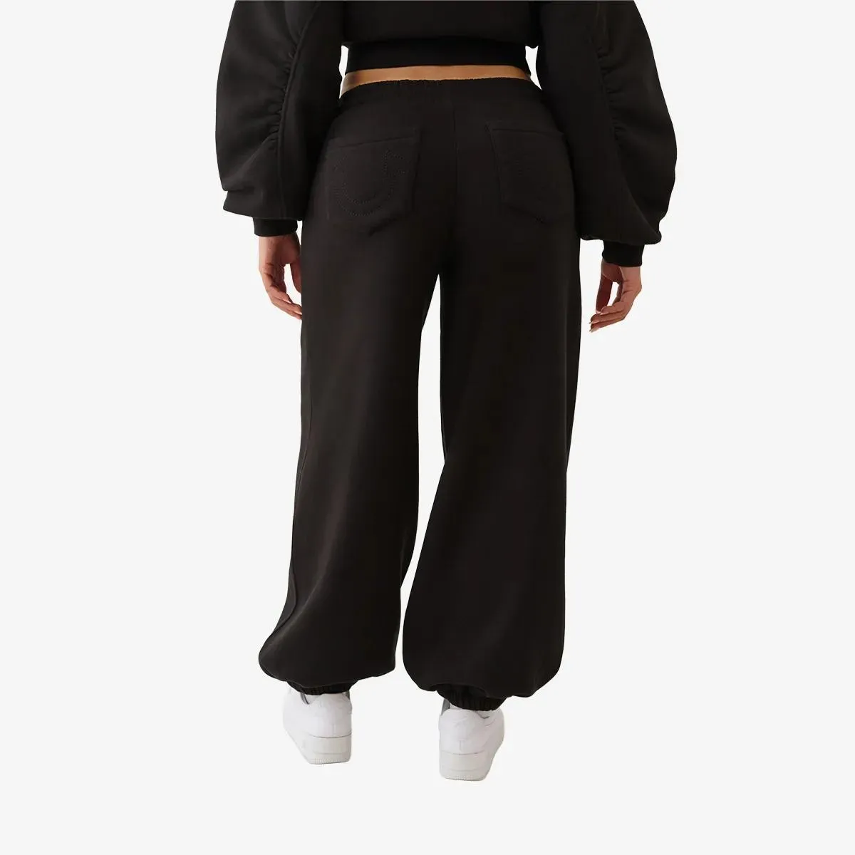 True Religion - Sweatpant LEOPARD CRYSTAL BAGGY - Größe XXL - schwarz – Bild 2