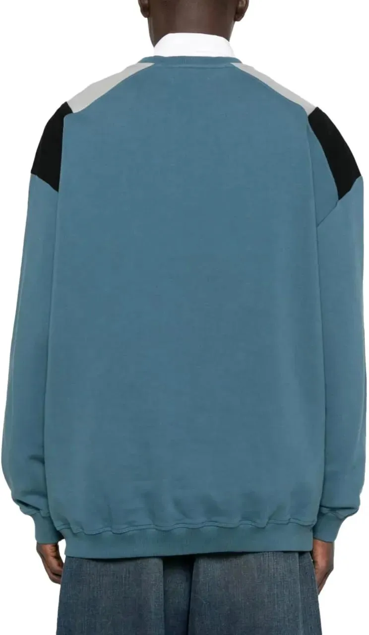 Martine Rose - Panelled Sweatshirt Blue Agean Rose Outline - Größe XL - blau – Bild 2