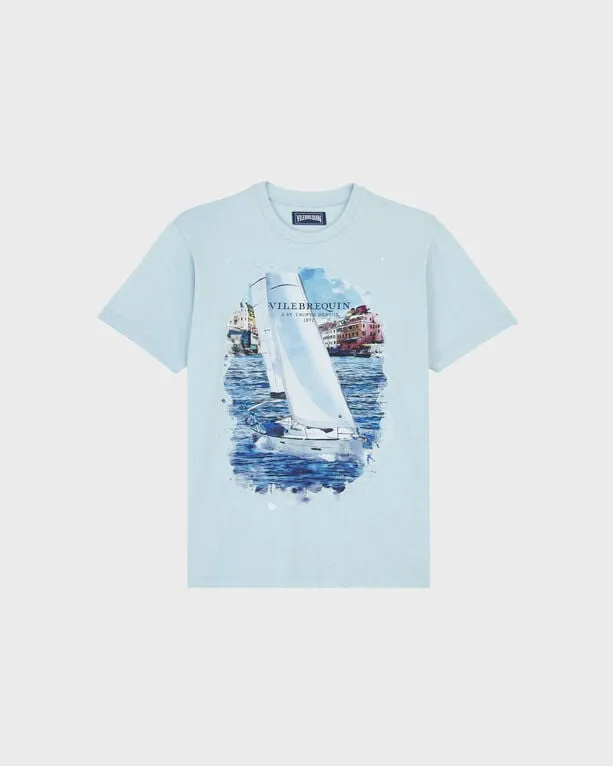 Vilebrequin - White Sailing Boat Baumwoll-t-shirt Für Herren - T-shirt - Portisol - Blau - Größe L Vilebrequin - White Sailing Boat Baumwoll-t-shirt Für Herren - T-shirt - Portisol - Blau - Größe L